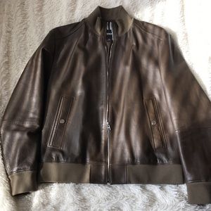 Brown leather jacket
